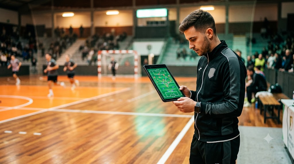 prancheta digital de futsal do Sou Futsal em uso no celular